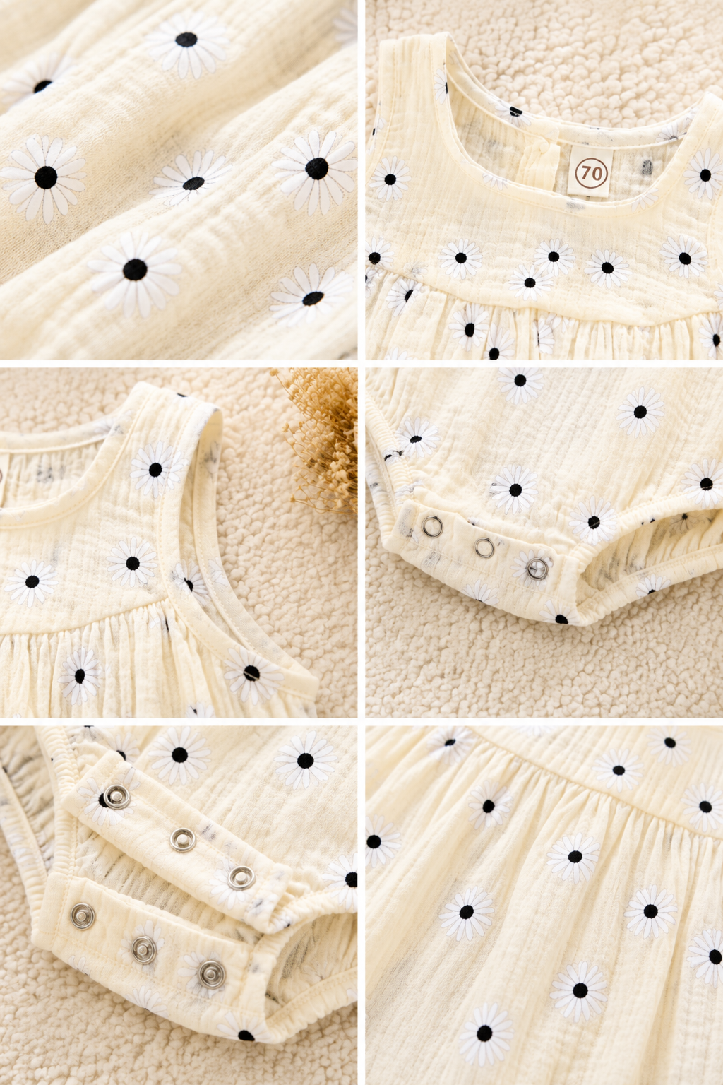 Floral Muslin Bubble Romper for Baby Girls