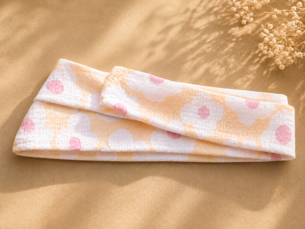 Peach Daisy Baby Romper & Headband Set