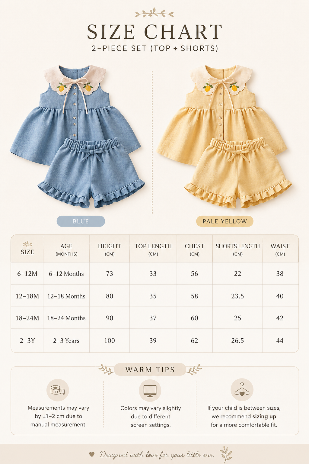 Lemon Embroidered Baby Dress & Shorts Set