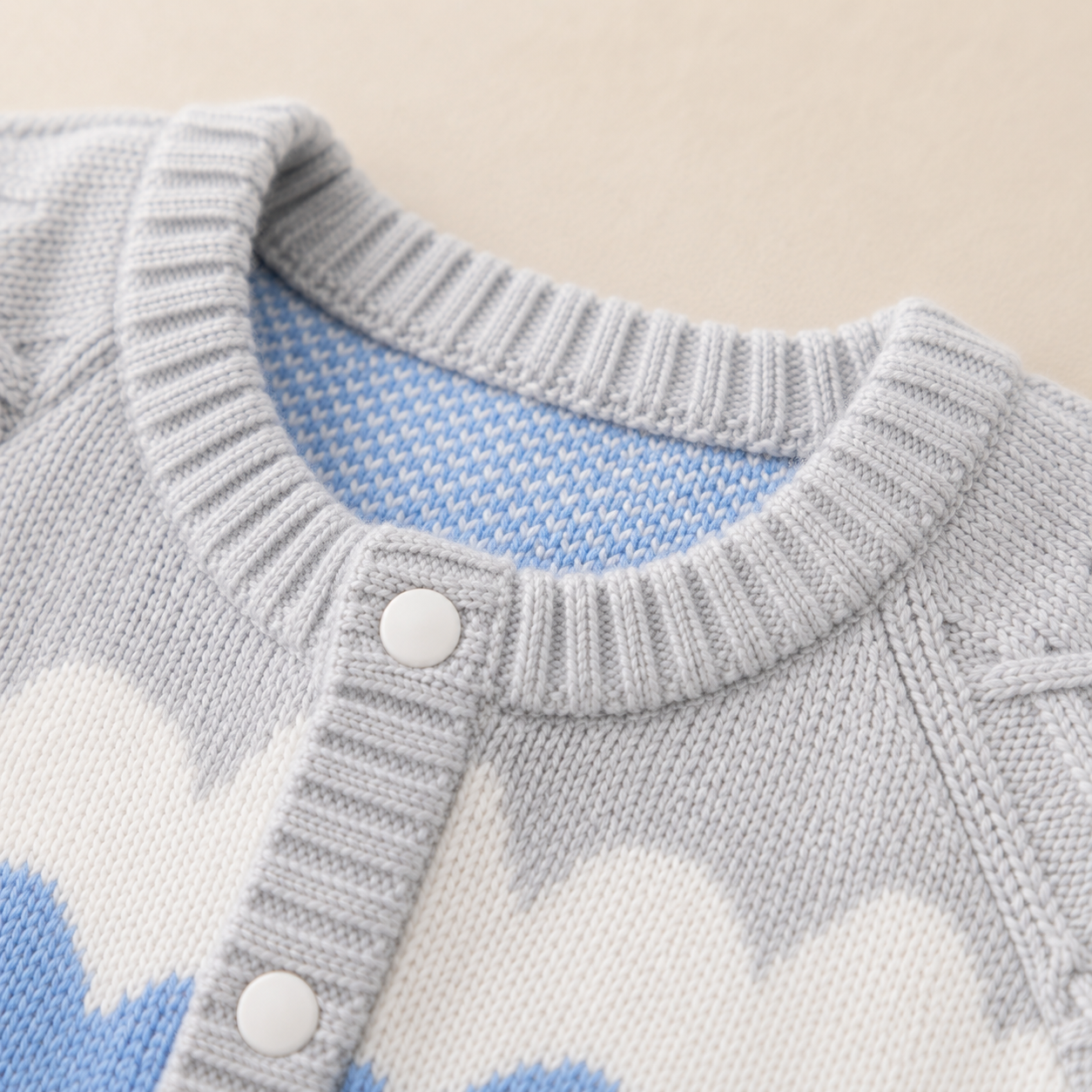 Cloud Wave Knit Romper & Hat Set