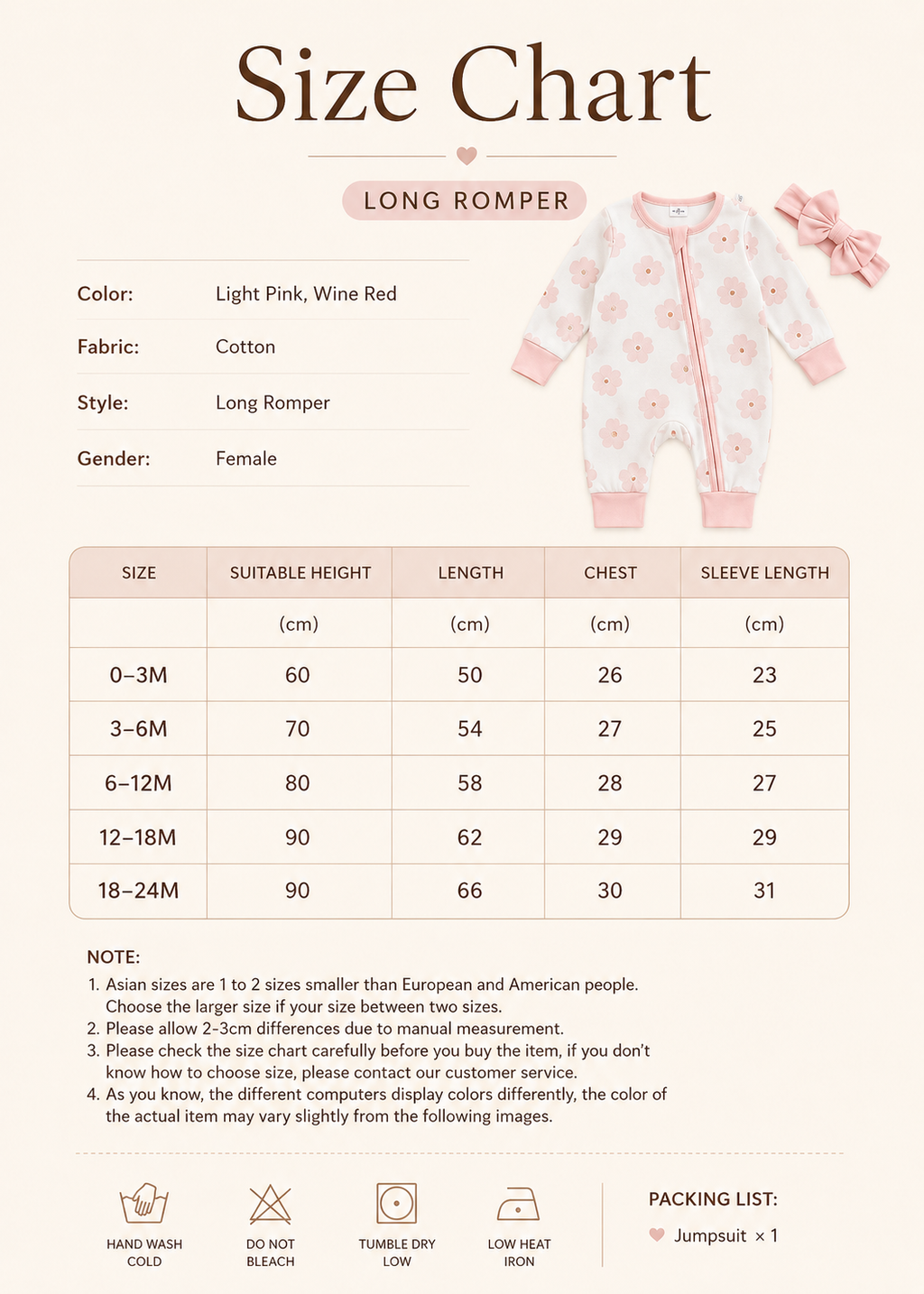 Daisy Zip Romper with Matching Headband
