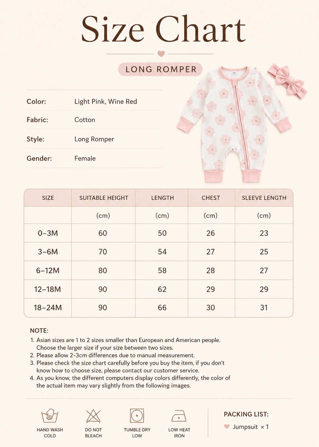 Daisy Zip Romper with Matching Headband