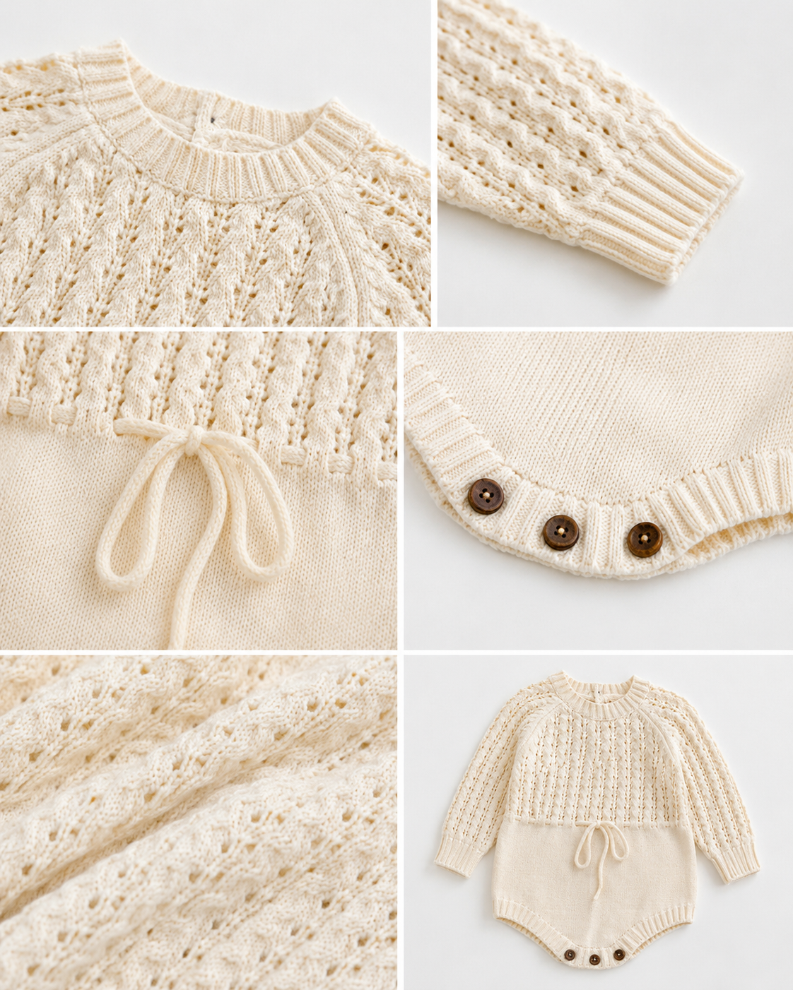 Cozy Knit Baby Romper | Soft Long Sleeve Bodysuit for Babies