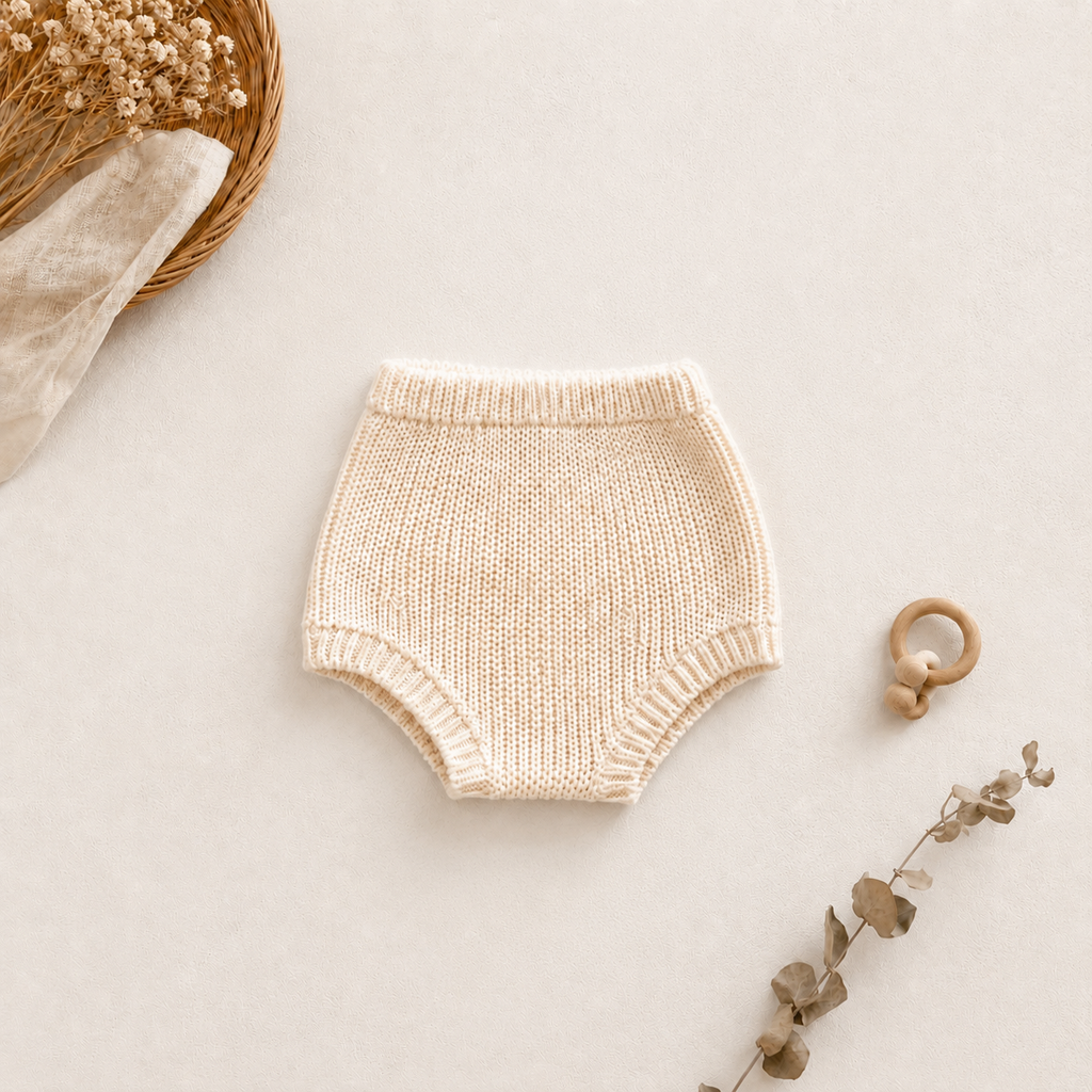 Organic Cotton Knit Cardigan & Bloomer Set