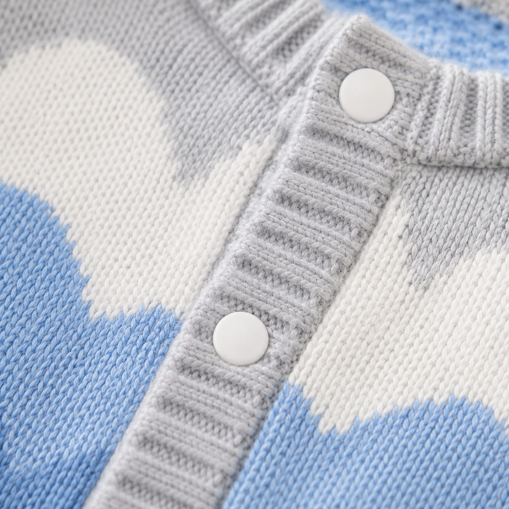 Cloud Wave Knit Romper & Hat Set