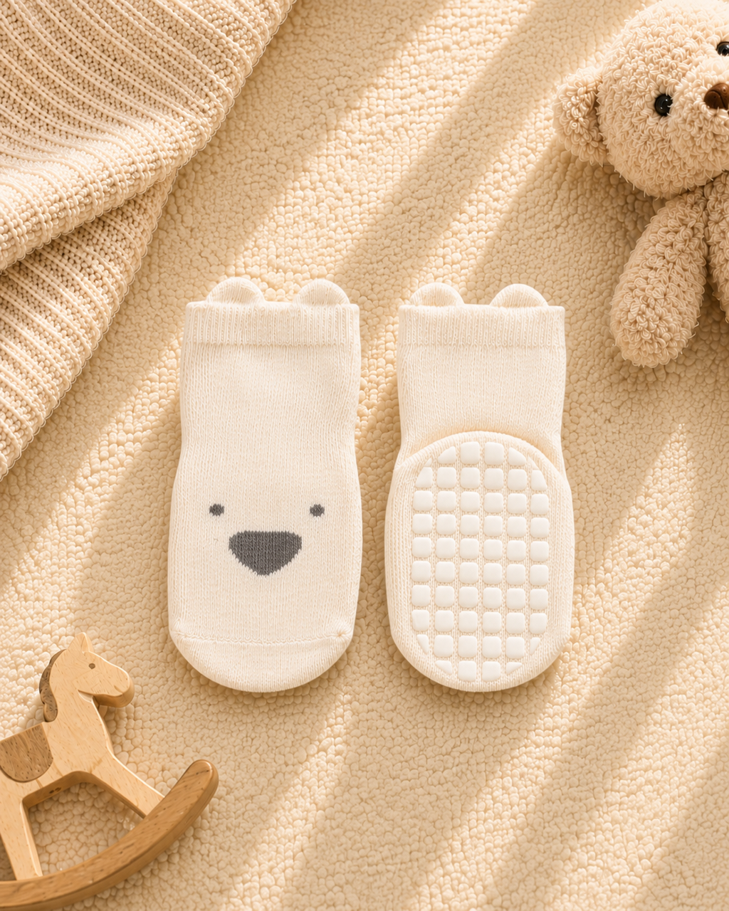 Baby Non-Slip Grip Socks | Soft Cotton First Walker Socks
