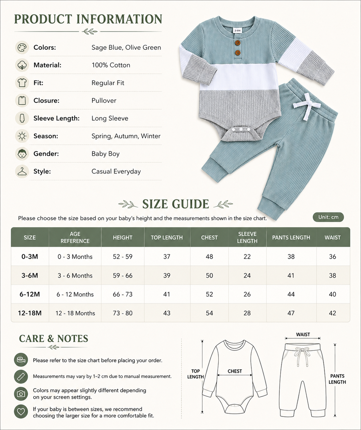 Ribbed Color Block Baby Romper Set