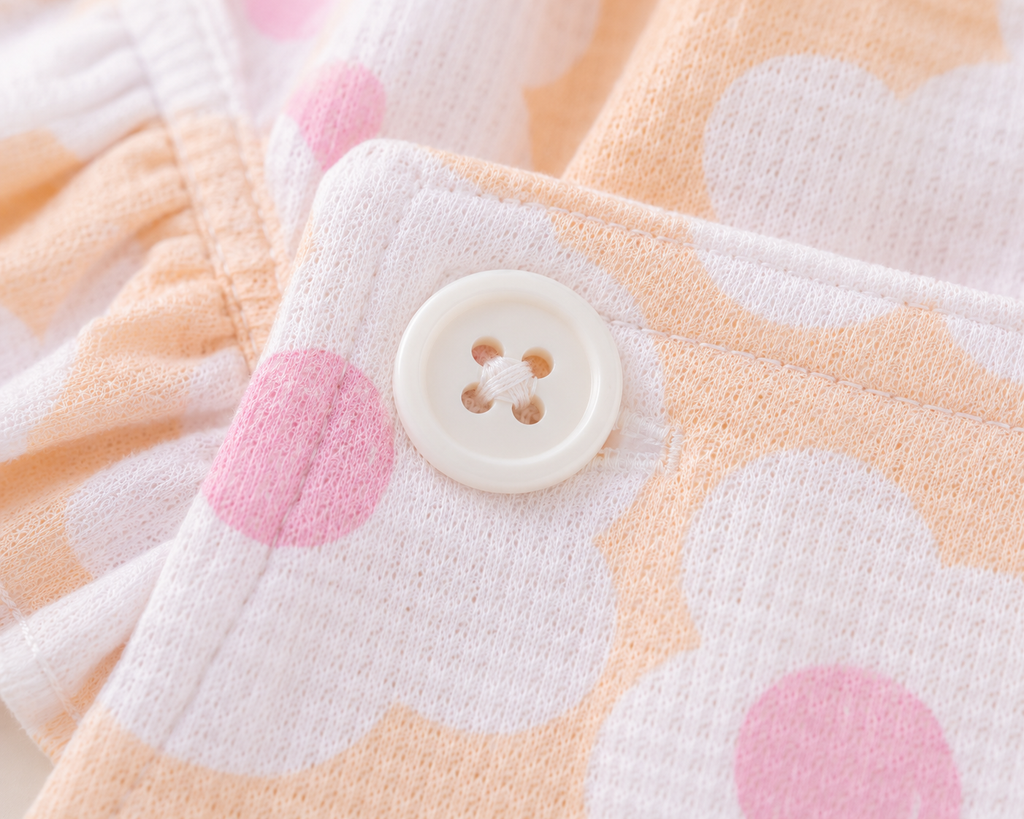 Peach Daisy Baby Romper & Headband Set