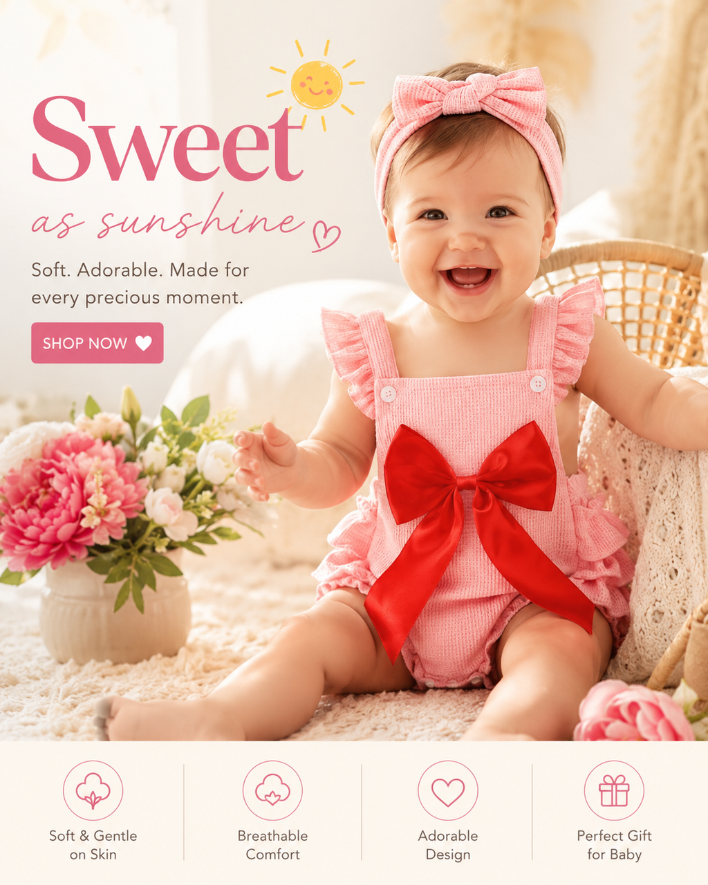 Sweet Sunshine Baby Romper Set
