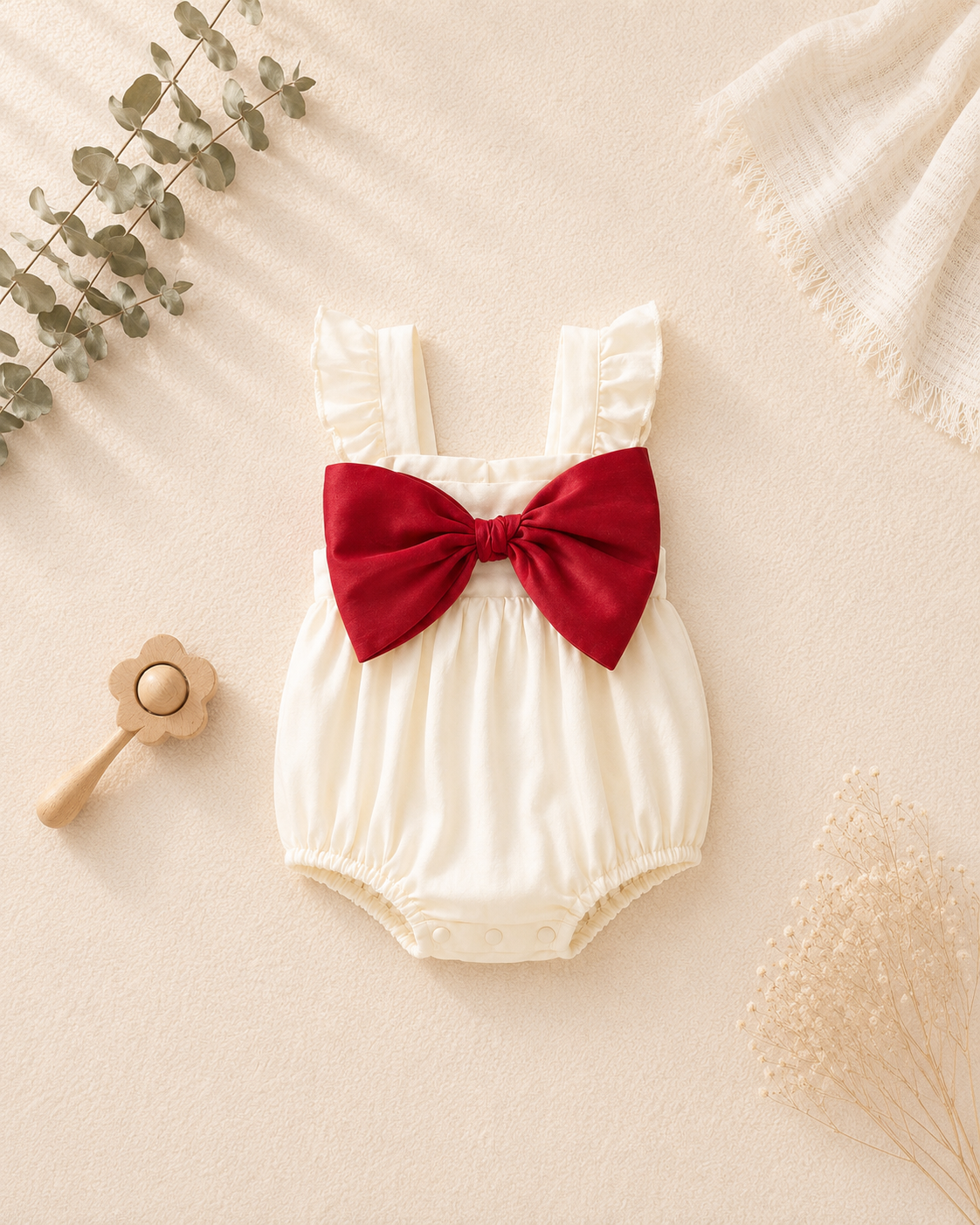 Scarlett Bow Bubble Romper | Ivory