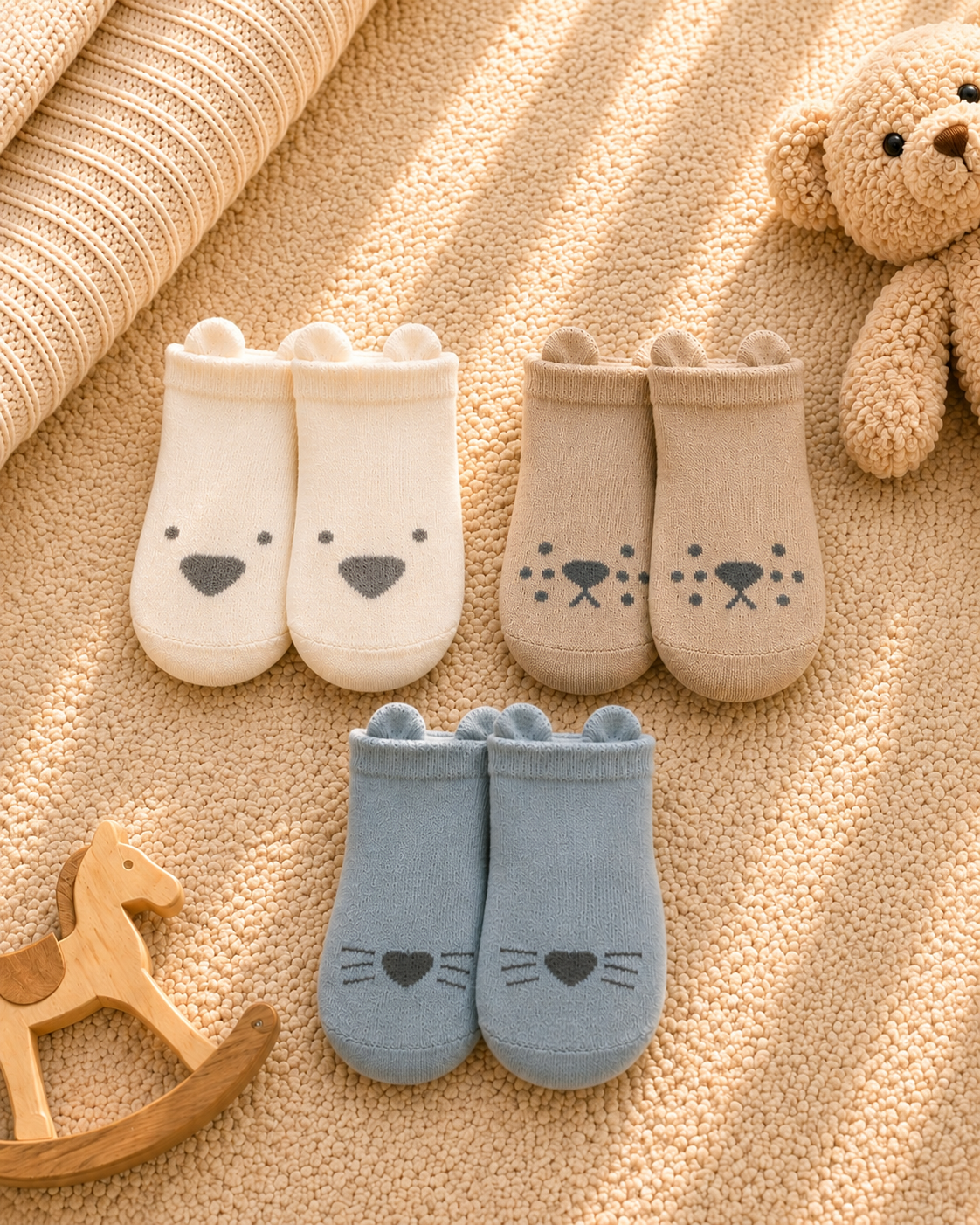 Baby Non-Slip Grip Socks | Soft Cotton First Walker Socks