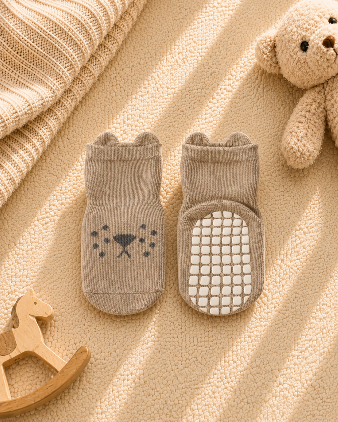 Baby Non-Slip Grip Socks | Soft Cotton First Walker Socks