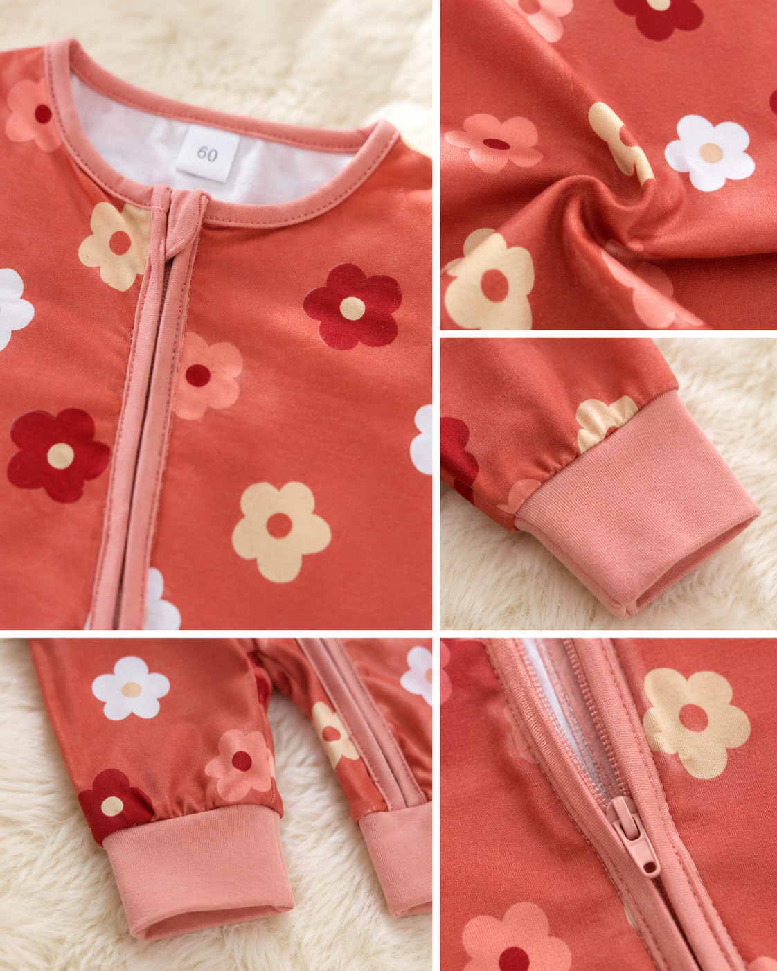 Daisy Zip Romper with Matching Headband