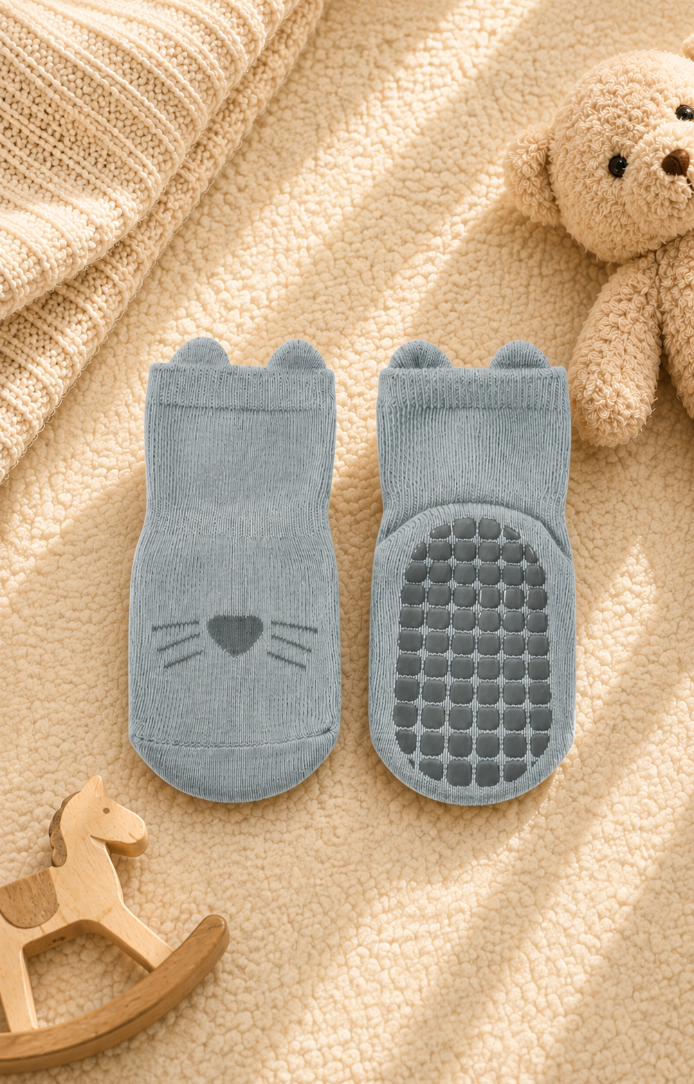 Baby Non-Slip Grip Socks | Soft Cotton First Walker Socks