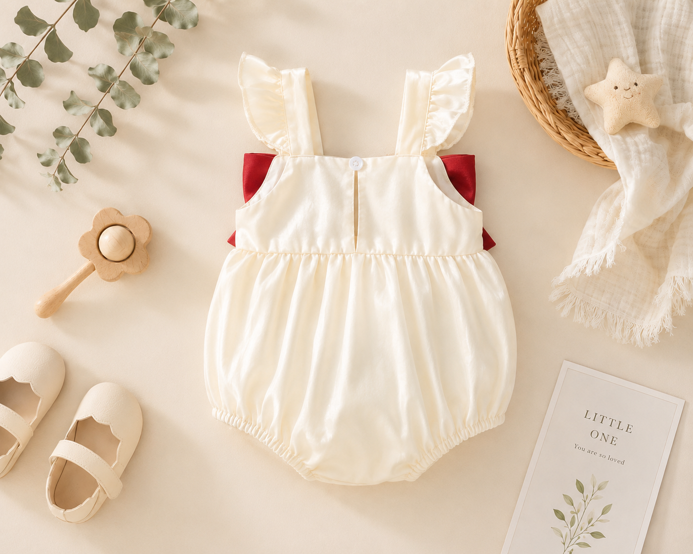Scarlett Bow Bubble Romper | Ivory